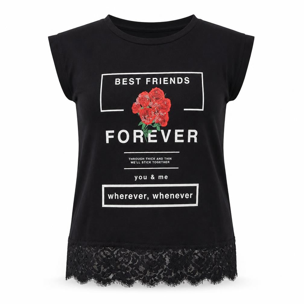 F&F Girls Black   Basic T-Shirt Size 6-7 Years