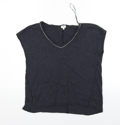 Additional front view of River Island women’s blue basic t-shirt, size UK 10