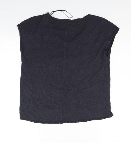 Back view of River Island women’s blue basic t-shirt, size UK 10