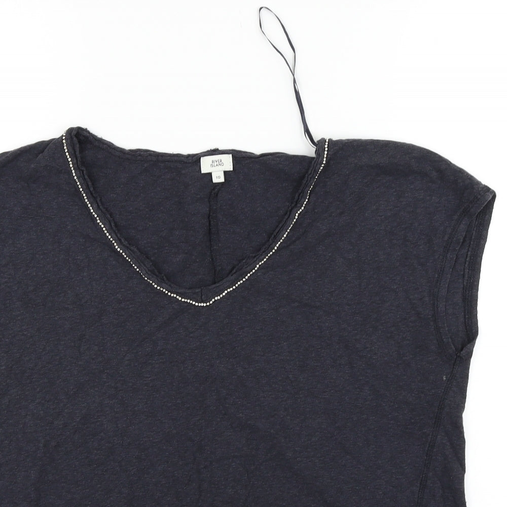 River Island Womens Blue   Basic T-Shirt Size 10