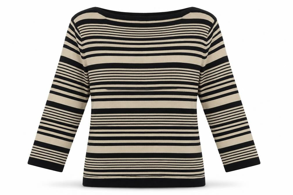 Bonmarché Womens Beige Striped Pullover Jumper Size M