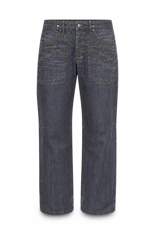 Front view of Next women’s blue straight jeans, size UK 32, in, 27-inch leg