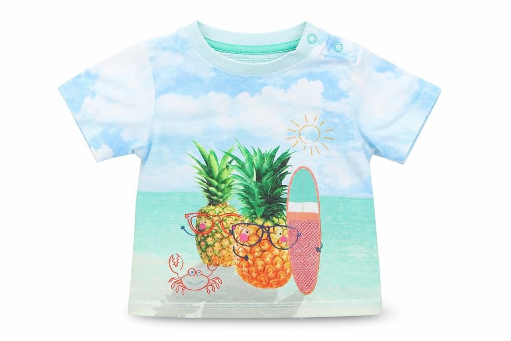 TU Baby Blue   Basic T-Shirt Size 0-3 Months  - Pineapples on the Beach