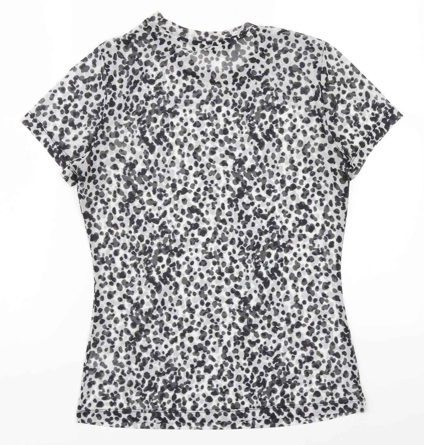 NEXT Womens Grey Animal Print Mesh Basic T-Shirt Size 8