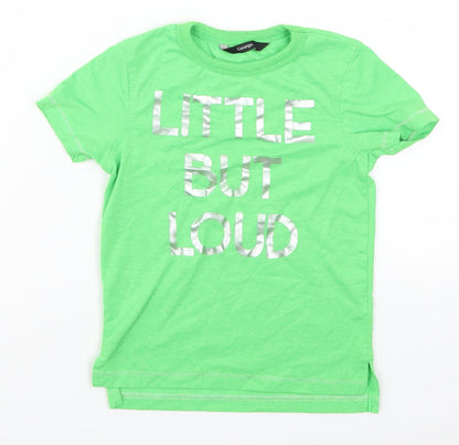 Additional front view of George boys’ green basic t-shirt, size 3-4, years - little but loud