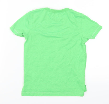 Back view of George boys’ green basic t-shirt, size 3-4, years - little but loud