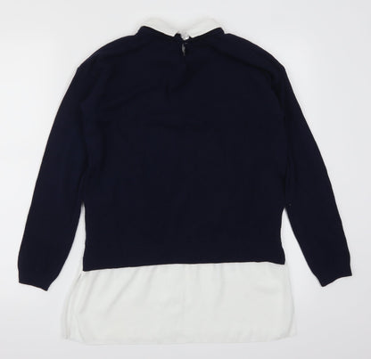 Back view of Select women’s blue jumper, size UK 12