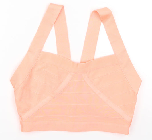 WOW Couture Womens Pink   Cropped Tank Size L  - Coral Coloured