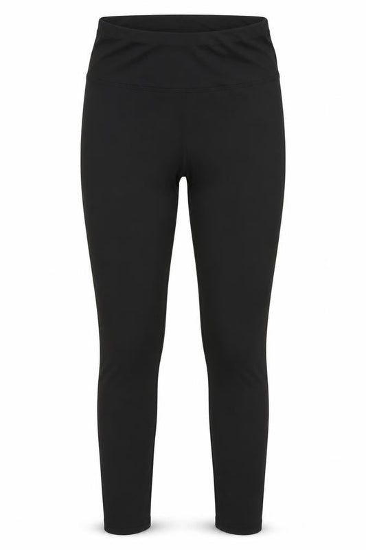 Front view of SHEIN women’s black track pants leggings, size S, 25-inch leg