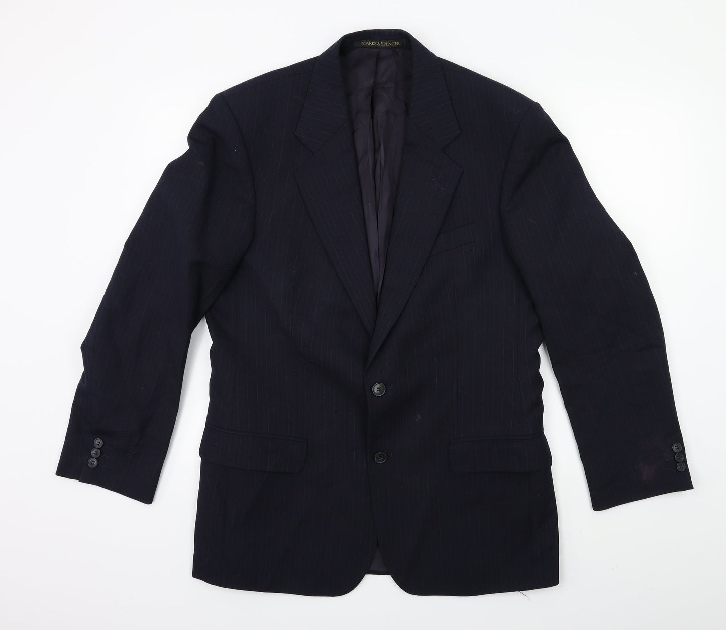Marks and Spencer Mens Blue Striped  Jacket Suit Jacket Size 38