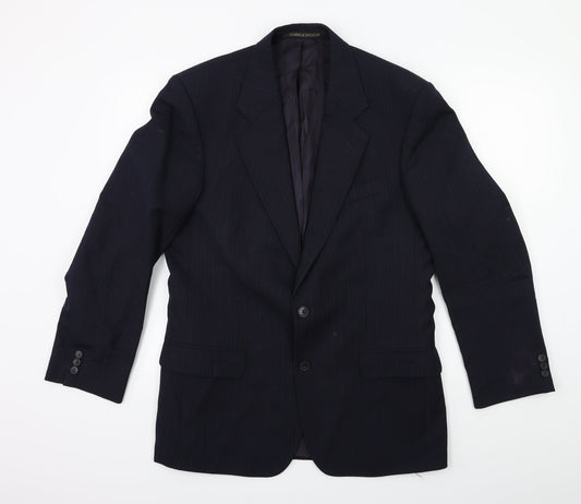 Marks and Spencer Mens Blue Striped  Jacket Suit Jacket Size 38