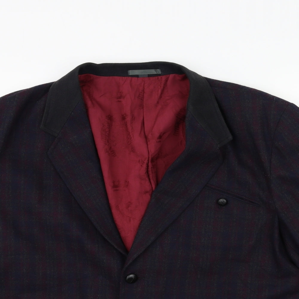 Preworn Mens Blue Striped  Jacket Suit Jacket Size 42