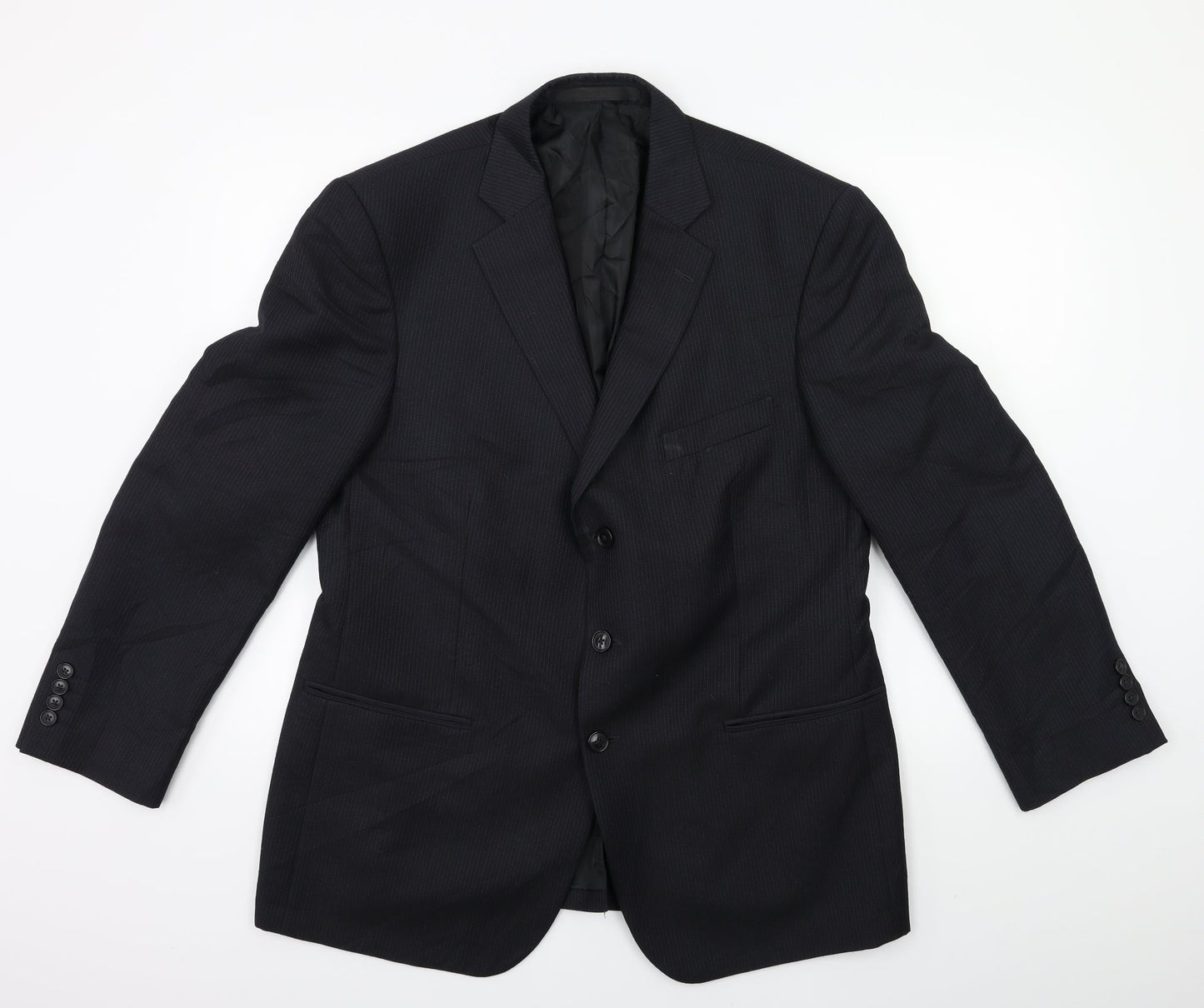 Marks and Spencer Mens Blue Striped  Jacket Suit Jacket Size 42