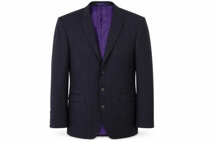 Front view of Next men’s blue striped jacket suit jacket, size 42