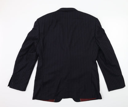 Back view of Next men’s blue striped jacket suit jacket, size 42