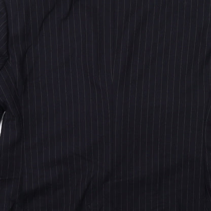 Brand and care label for Next men’s blue striped jacket suit jacket, size 42