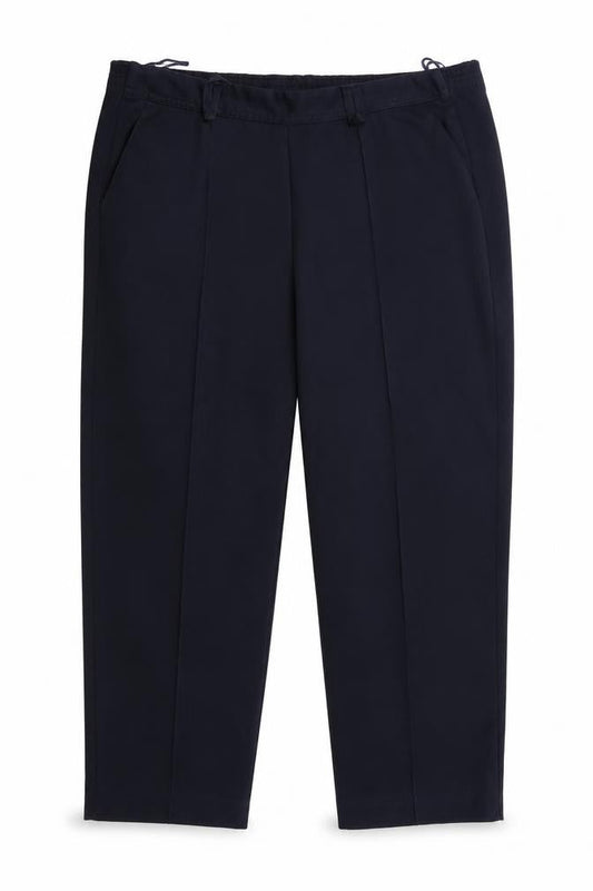 Front view of Bonmarché women’s blue sweatpants, size UK 14, 23-inch leg