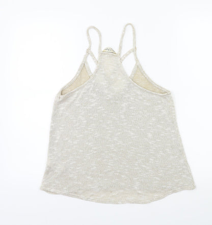 Back view of Miss Selfridge women’s beige basic tank, size UK 6