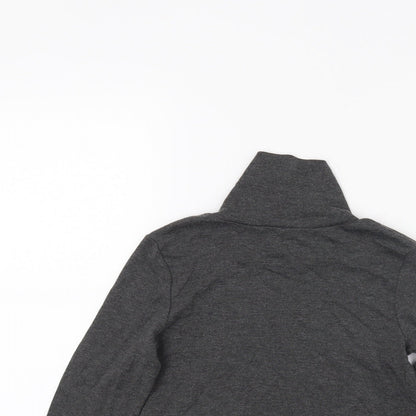 Close-up detail of H&M girls’ grey jumper, size 7-8, years