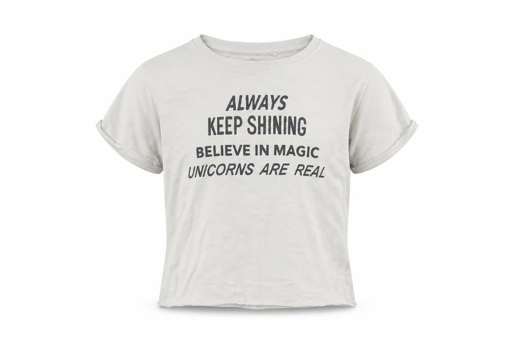 Next Girls White   Cropped T-Shirt Size 10 Years  - Unicorns