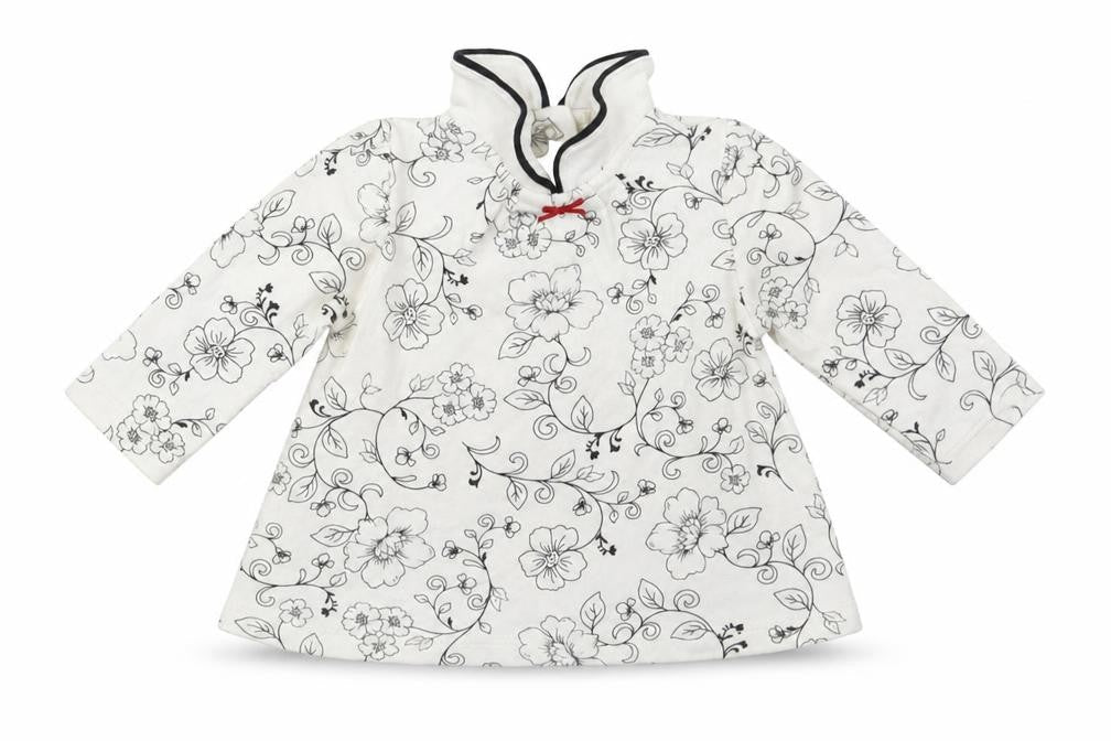 Little Me Girls White Floral  Fit & Flare  Size 6-9 Months