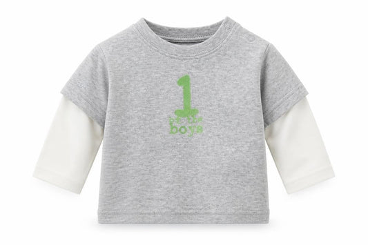 Front view of Next boys’ grey basic t-shirt, size 0-3, months