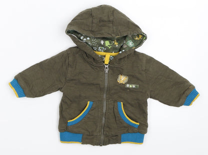Additional front view of Tu boys’ green jacket, size 0-3, months