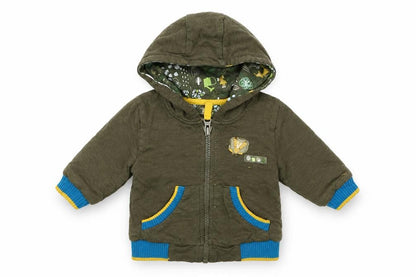 Front view of Tu boys’ green jacket, size 0-3, months