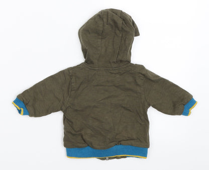 Back view of Tu boys’ green jacket, size 0-3, months
