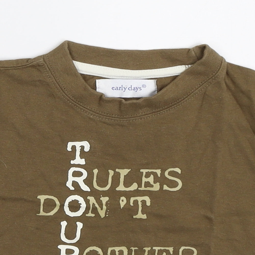 Earlydays Boys Brown   Basic T-Shirt Size 6-9 Months
