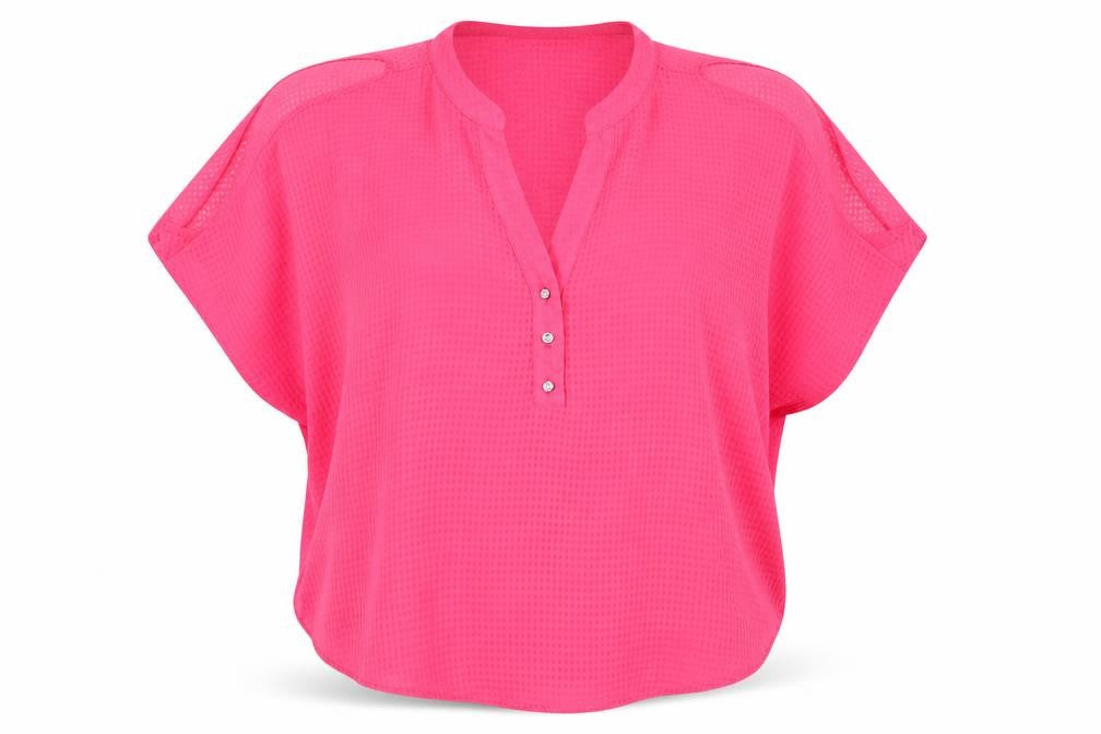 Marina Kaneva Womens Pink   Basic Blouse Size 12  - Cold shoulder