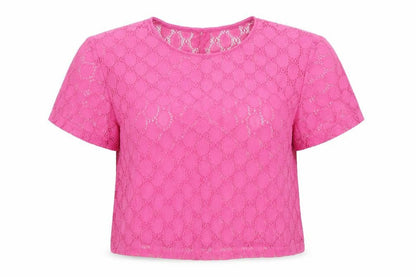 Front view of Atmosphere women’s pink basic t-shirt, size UK 8