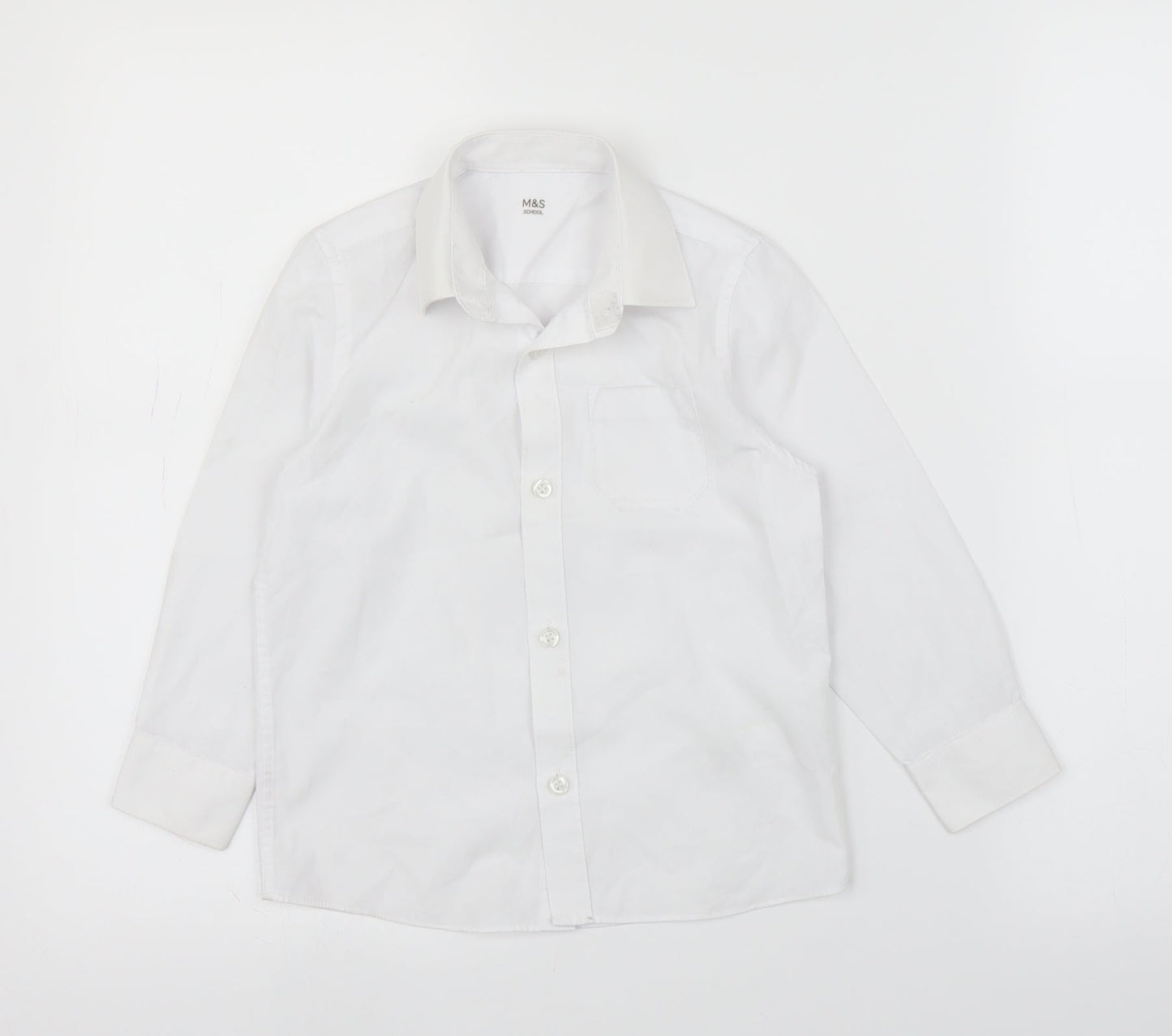 M&S Girls White   Basic Button-Up Size 4-5 Years