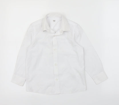 Additional front view of Marks & Spencer girls’ white basic button-up, size 4-5, years