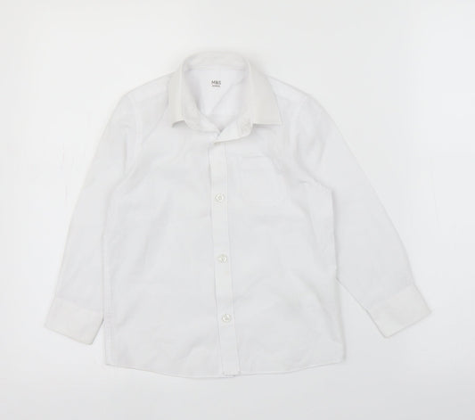 M&S Girls White   Basic Button-Up Size 4-5 Years