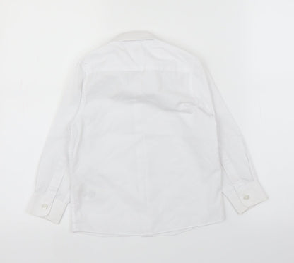 Back view of Marks & Spencer girls’ white basic button-up, size 4-5, years