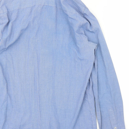 Brand and care label for F&F men’s blue button-up, size 15.5