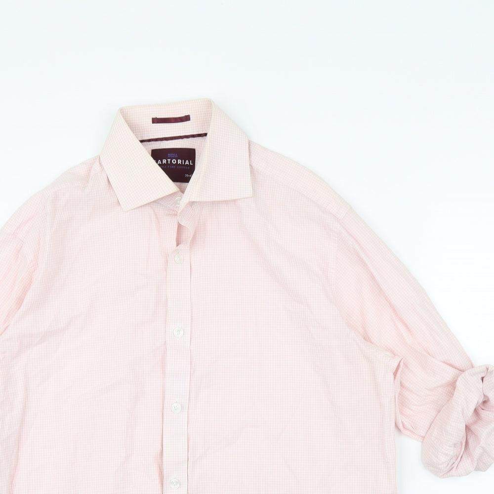 M&S Mens Pink    Button-Up Size 15.5