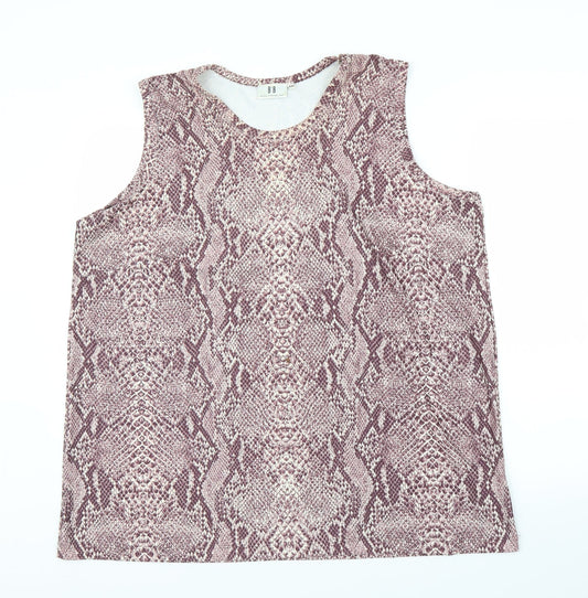 BB Womens Pink Animal Print  Basic Tank Size 2XL  - Snake print