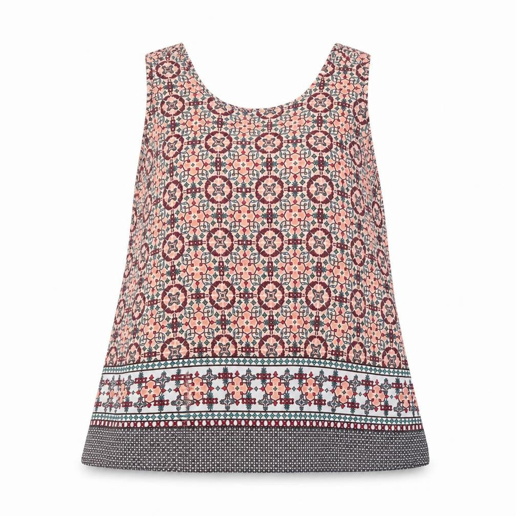 Primark Womens Orange Geometric  Basic Blouse Size 8
