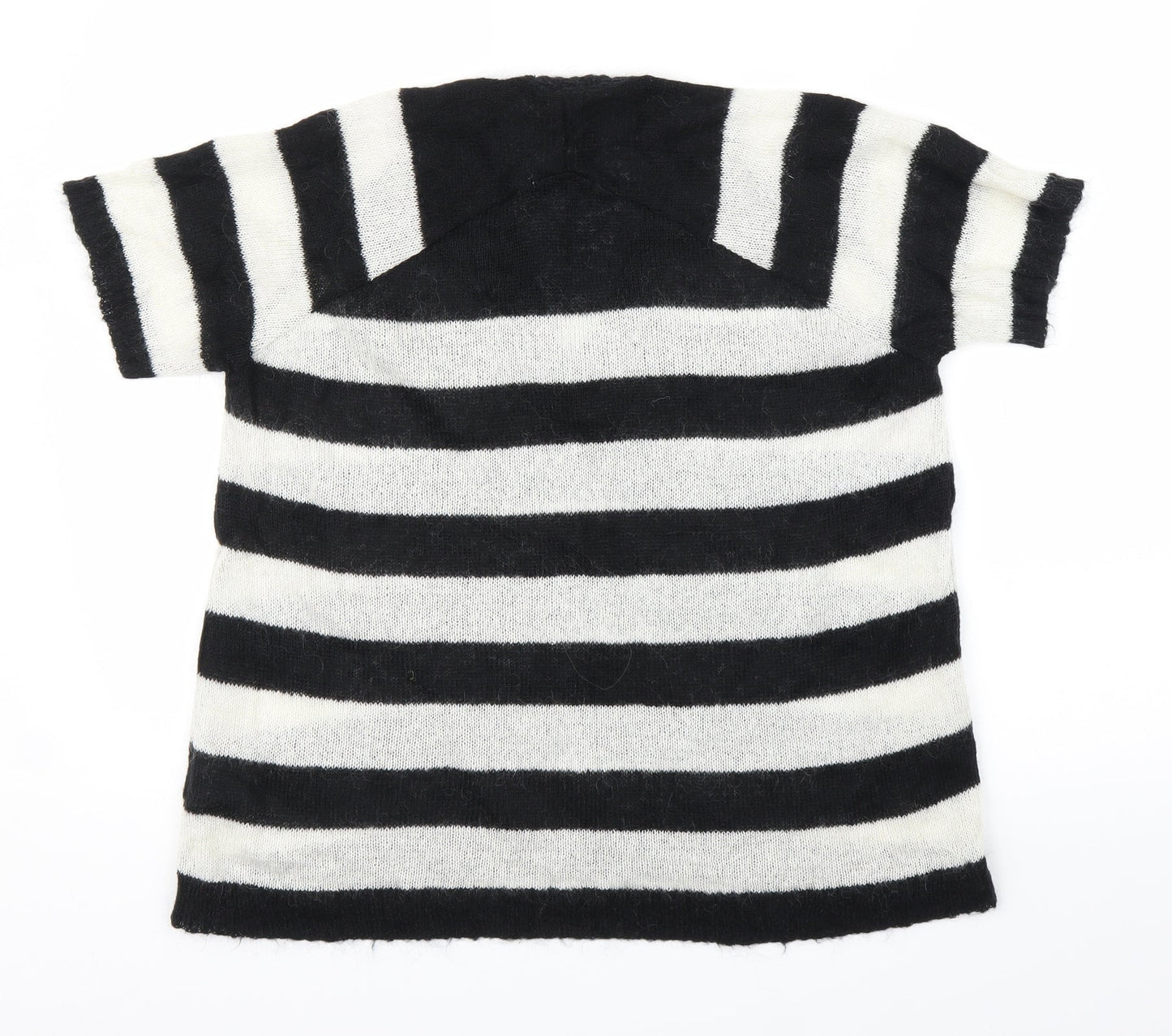 Topshop Womens Black Striped  Pullover Jumper Size 10