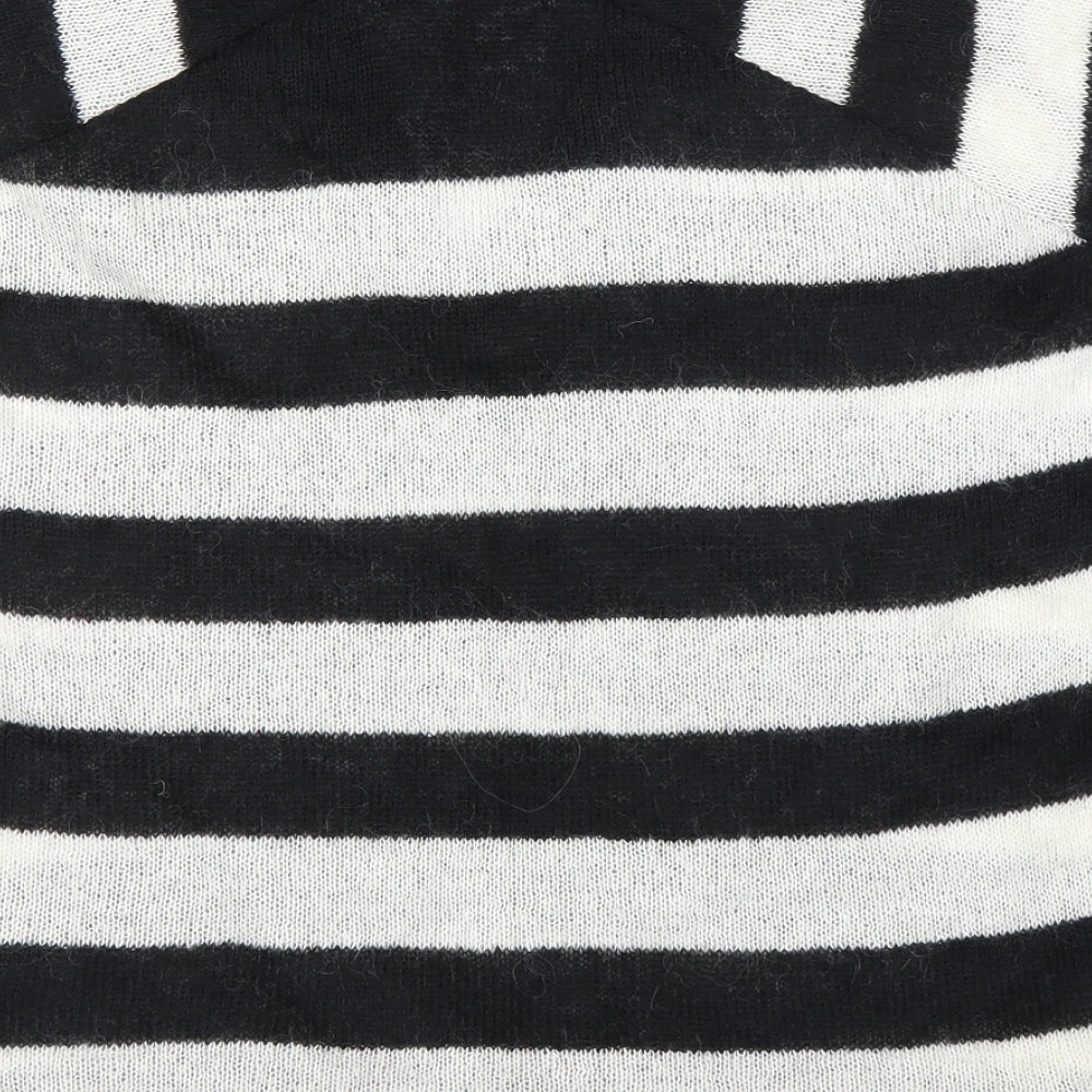 Topshop Womens Black Striped  Pullover Jumper Size 10