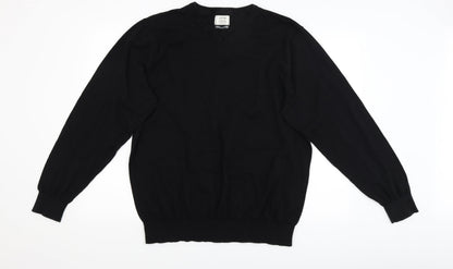 Front view of George men’s black jumper, size 2XL