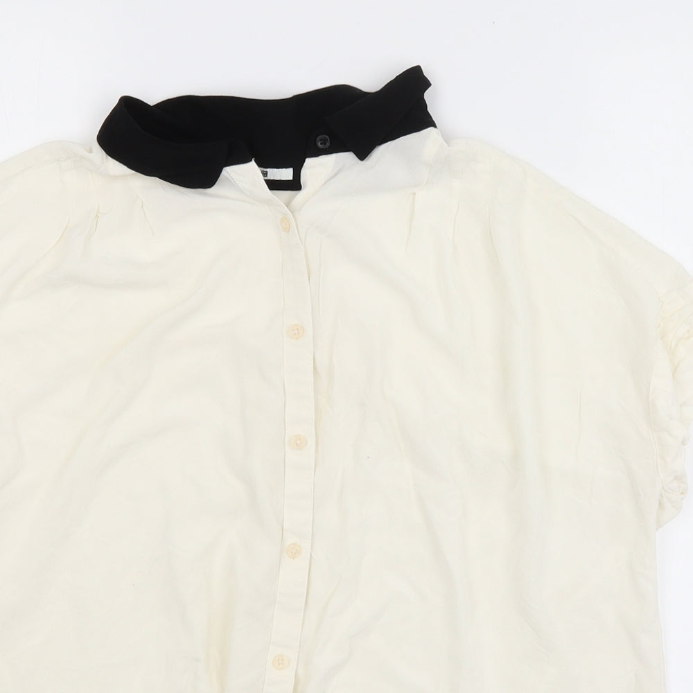 Preworn Womens White   Basic Blouse Size L