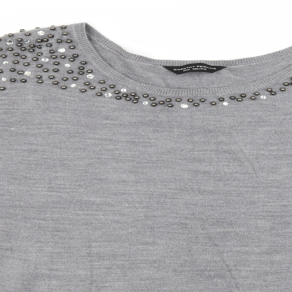 Dorothy Perkins Womens Grey  Knit Pullover Jumper Size 20