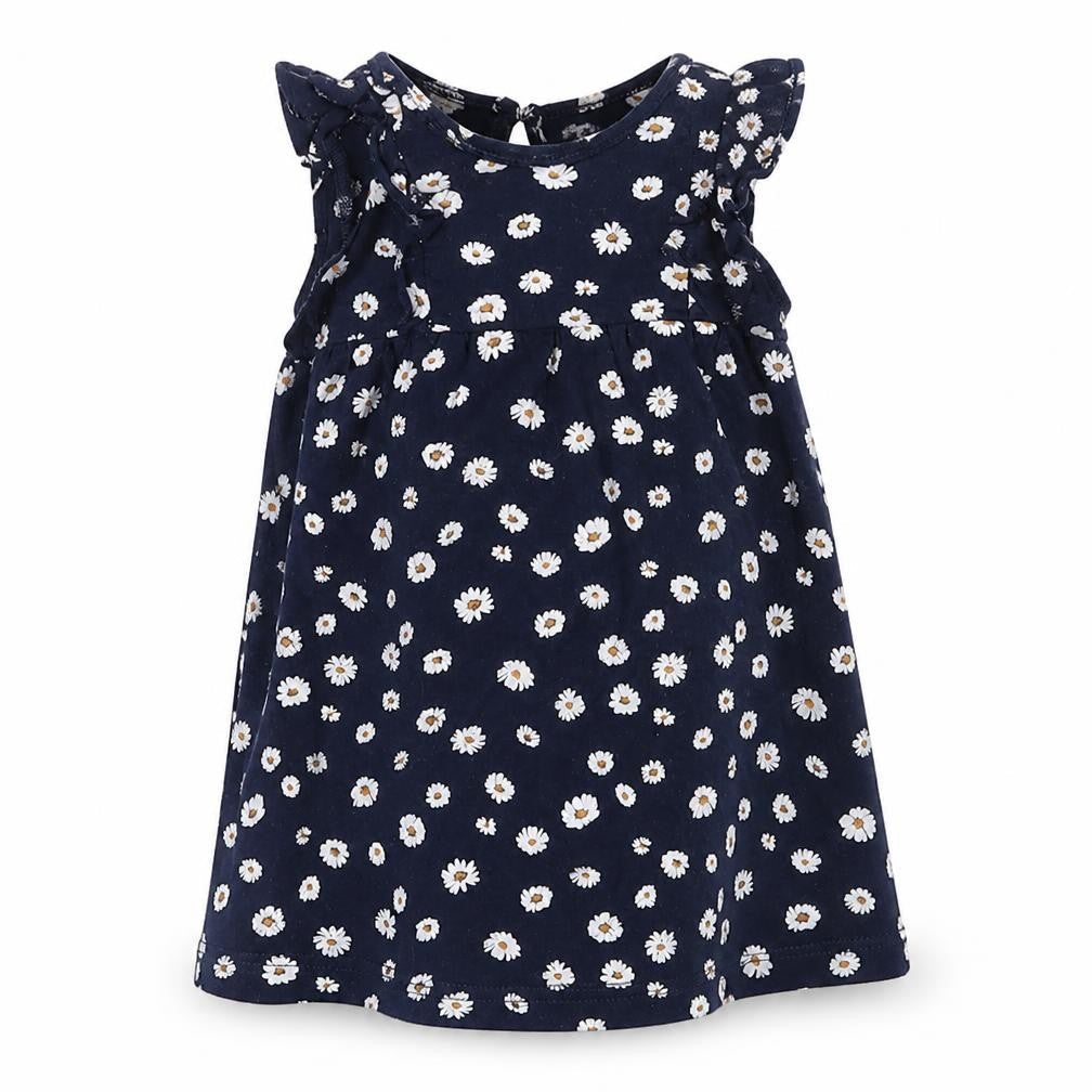 H&M Girls Blue Floral Jersey T-Shirt Dress  Size 6-9 Months