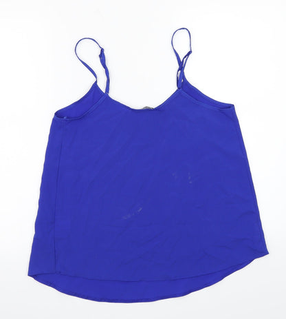Back view of Select women’s blue basic t-shirt, size UK 12
