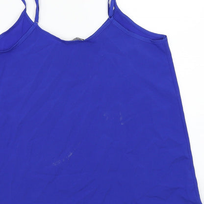Brand and care label for Select women’s blue basic t-shirt, size UK 12