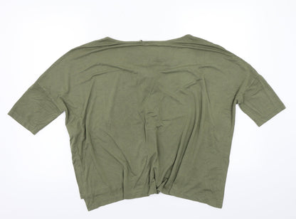 Back view of Brave Soul women’s green basic t-shirt, size M