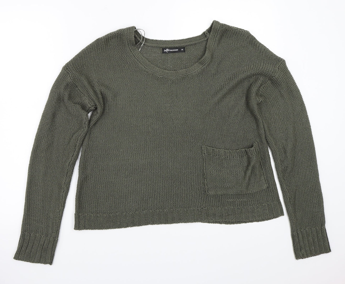 Internationale Womens Green   Pullover Jumper Size 14